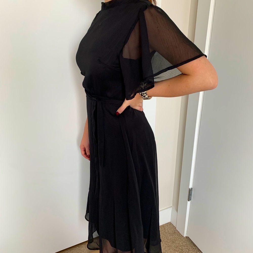 Women’s Black Sheer Mid Dress - Picture 4 of 6
